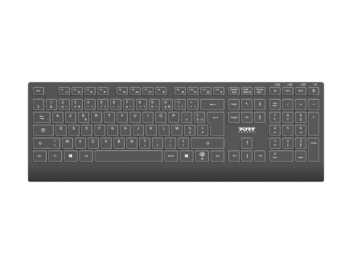 PORT DESIGNS Keyboard Wireless - Luminated Rechargeable Retail Only (QWI)