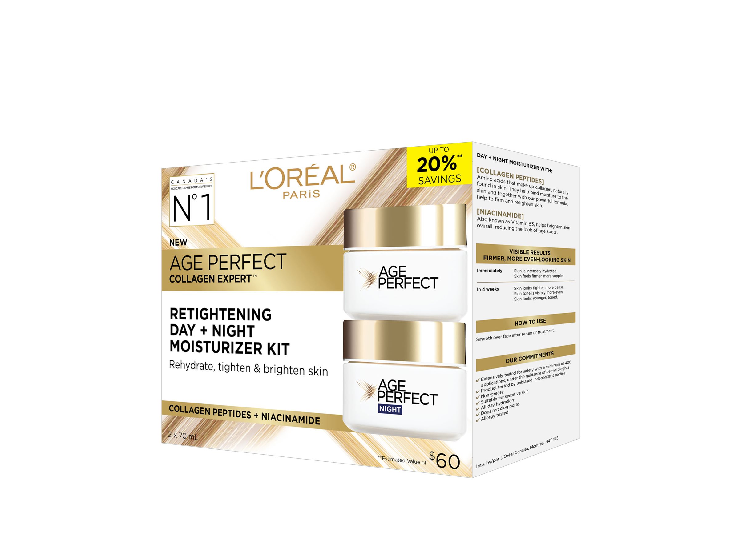 L'Oreal Paris Age Perfect Collagen Expert Retightening Day + Night Moisturizer Kit