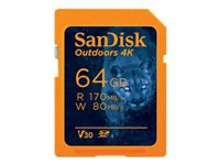 SanDisk Outdoors - Carte mémoire flash - 64 Go - Video Class V30 / UHS-I U1 