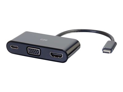 C2G USB C to HDMI and VGA Multiport Adapter with Power Delivery