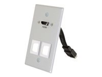 C2G HDMI Pass Through Single Gang Wall Plate with two Keystones