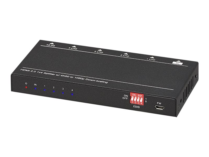 KanexPro UltraSlim 4K HDMI 1X4 Splitter w/ 4:4:4 Color Space & 18G