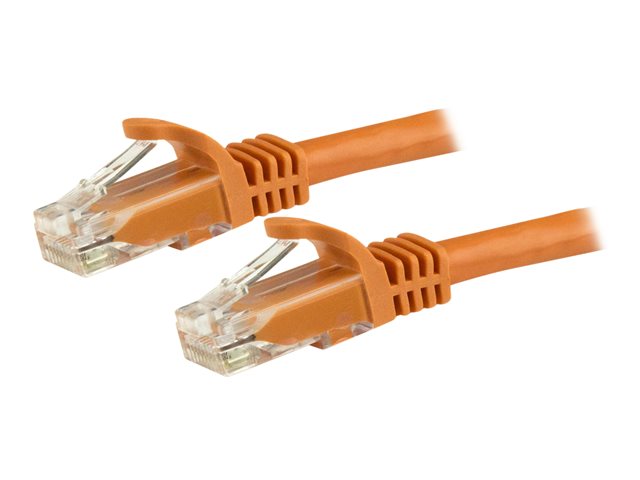 Image of StarTech.com 5m CAT6 Ethernet Cable, 10 Gigabit Snagless RJ45 650MHz 100W PoE Patch Cord, CAT 6 10GbE UTP Network Cable w/Strain Relief, Orange, Fluke Tested/Wiring is UL Certified/TIA - Category 6 - 24AWG (N6PATC5MOR) - patch cable - 5 m - orange