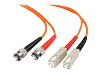 StarTech.com 2m Fiber Optic Cable - Multimode Duplex 62.5/125 - LSZH - ST/SC - OM1 - ST to SC Fiber Patch Cable (FIBSTSC2) - 