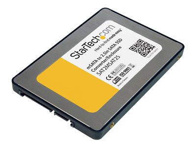 krise stramt uheldigvis StarTech.com 2.5in SATA to Mini SATA SSD Adapter Enclosure - Mini PCIe ssd  Adapter - SATA to mSATA - Mini PCIe SATA (SAT2MSAT25) - storage enclosure -  SATA