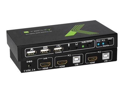 TECHLY USB HDMI KVM Switch 2X1 4K2K