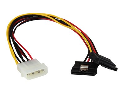 StarTech.com 12in LP4 to 2x Latching SATA Power Y Cable Splitter Adapter