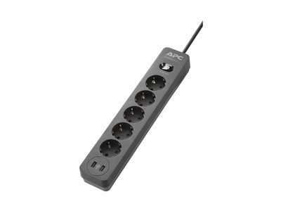 APC SurgeArrest 5 Outlet 2USB Black 230V - PME5U2B-GR