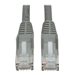 Eaton Tripp Lite Series Cat6 Gigabit Snagless Molded (UTP) Ethernet Cable (RJ45 M/M), PoE, Gray, 3 ft. (0.91 m)