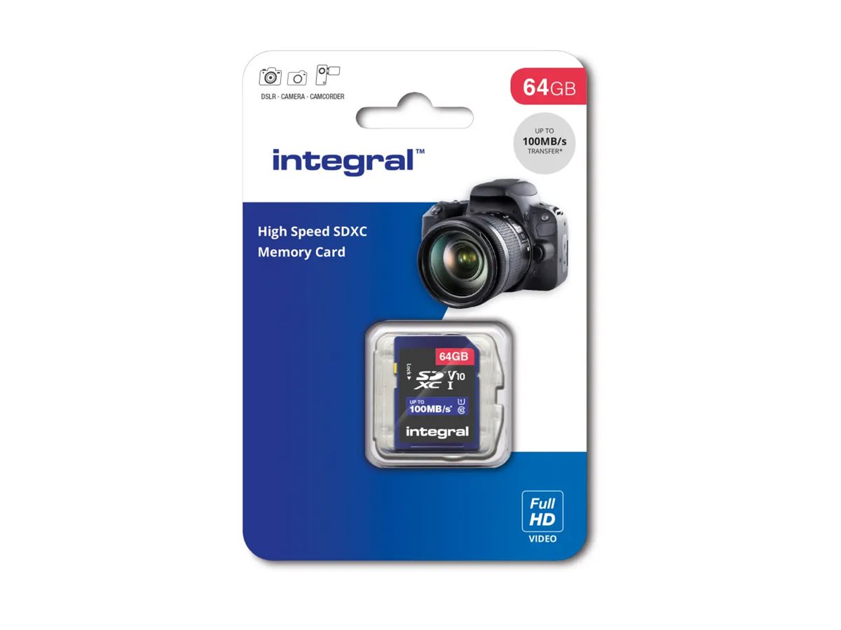 An image of Integral - flash memory card - 64 GB - SDXC UHS-I