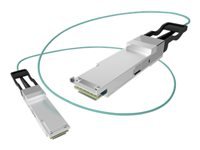 Unirise - 40GBase-AOC direct attach cable - QSFP+ to QSFP+ - 5 m - fiber optic - 50 / 125 micron - OM3 - plenum, active - for Juniper Networks EX Series EX9204, EX9208; QFX Series QFX5120