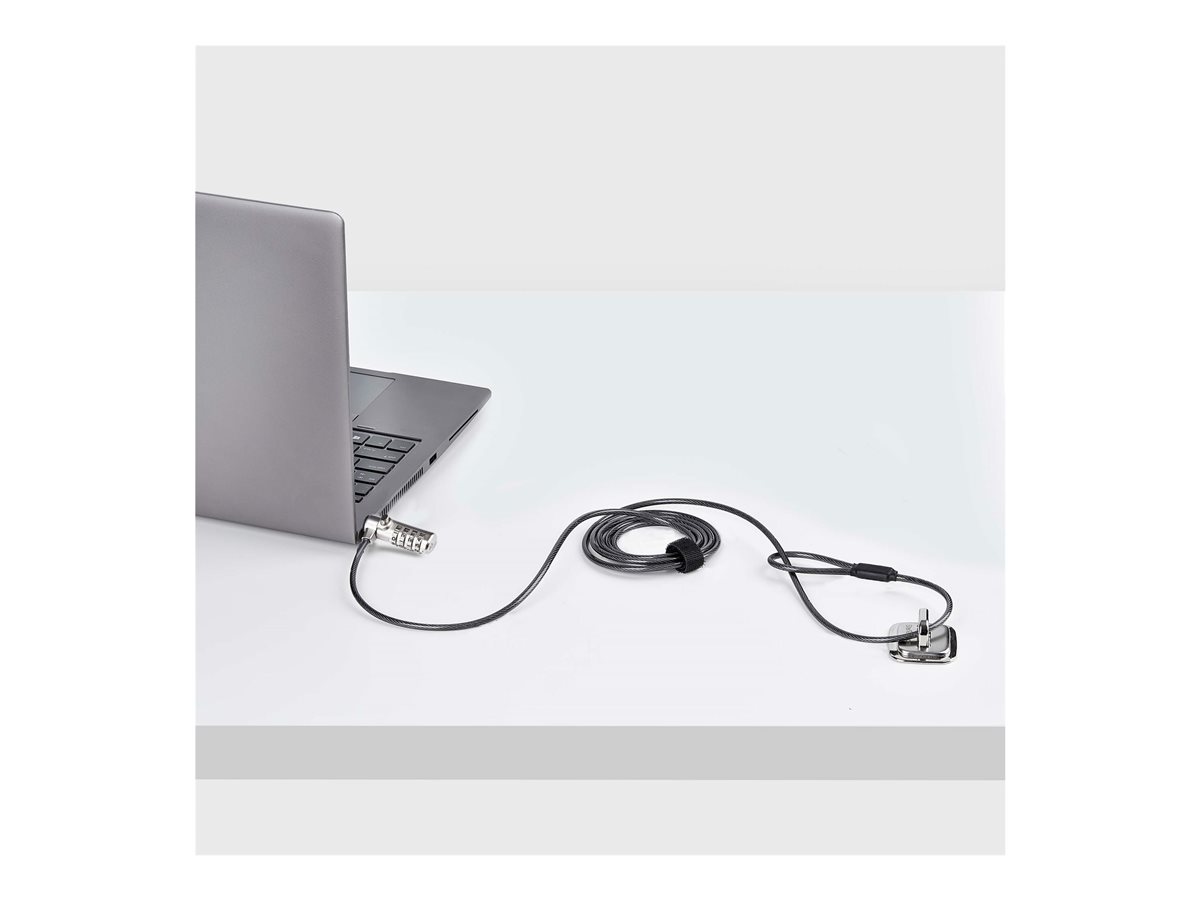 StarTech.com Slim Lock Noble Wedge Slot Compatible, 6.6ft Locking Cable - bezpečnostní kabelový zámek - kompatibilní s TAA – foto 6