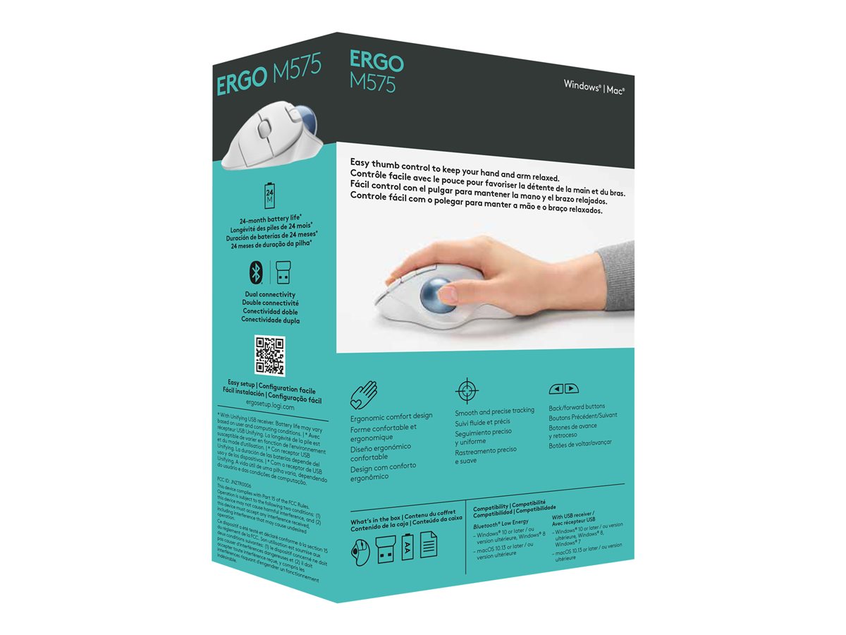 Logitech Ergo Series ERGO M575 - kulový ovládač - Bluetooth 5.0 LE, 2.4 GHz - krémová – foto 16