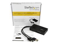 StarTech.com Travel A/V Adapter 3-in-1 HDMI to DisplayPort VGA or DVI - HDMI Adapter - 1920 x 1200 (HD2DPVGADVI) - videokonverterare