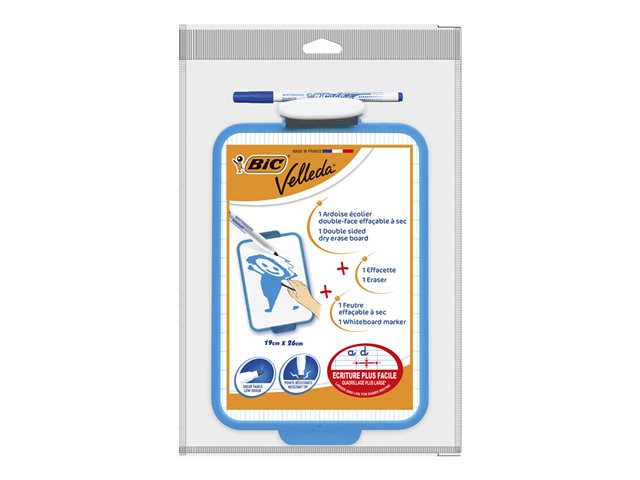 Image of BIC Velleda whiteboard - 190 x 260 mm - double-sided - white