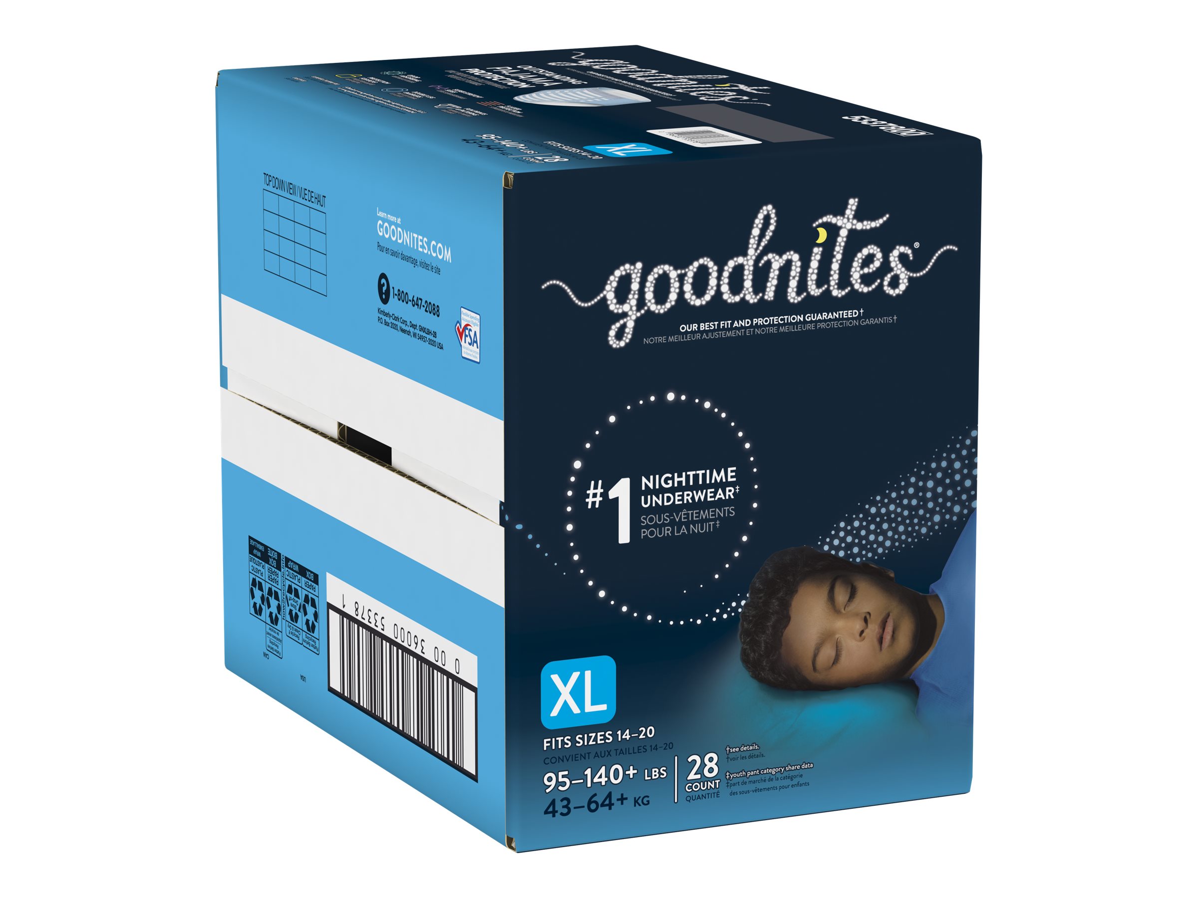 Kimberly Clark GoodNites Youth Absorbent Underwear, Pull On with