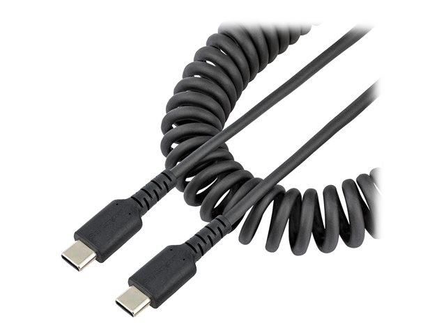 Startechcom 20in 50cm Usb C Charging Cable Coiled Heavy Duty Fast Charge Sync Usb C Cable High Quality Usb 20 Type C Cable Rugged Aramid Fiber Tpe 3a S20 Ipad Pixel Durable Male To Male Usb Black Usb C Cable 24 Pin Usb C To 24 Pin Usb C 50 Cm