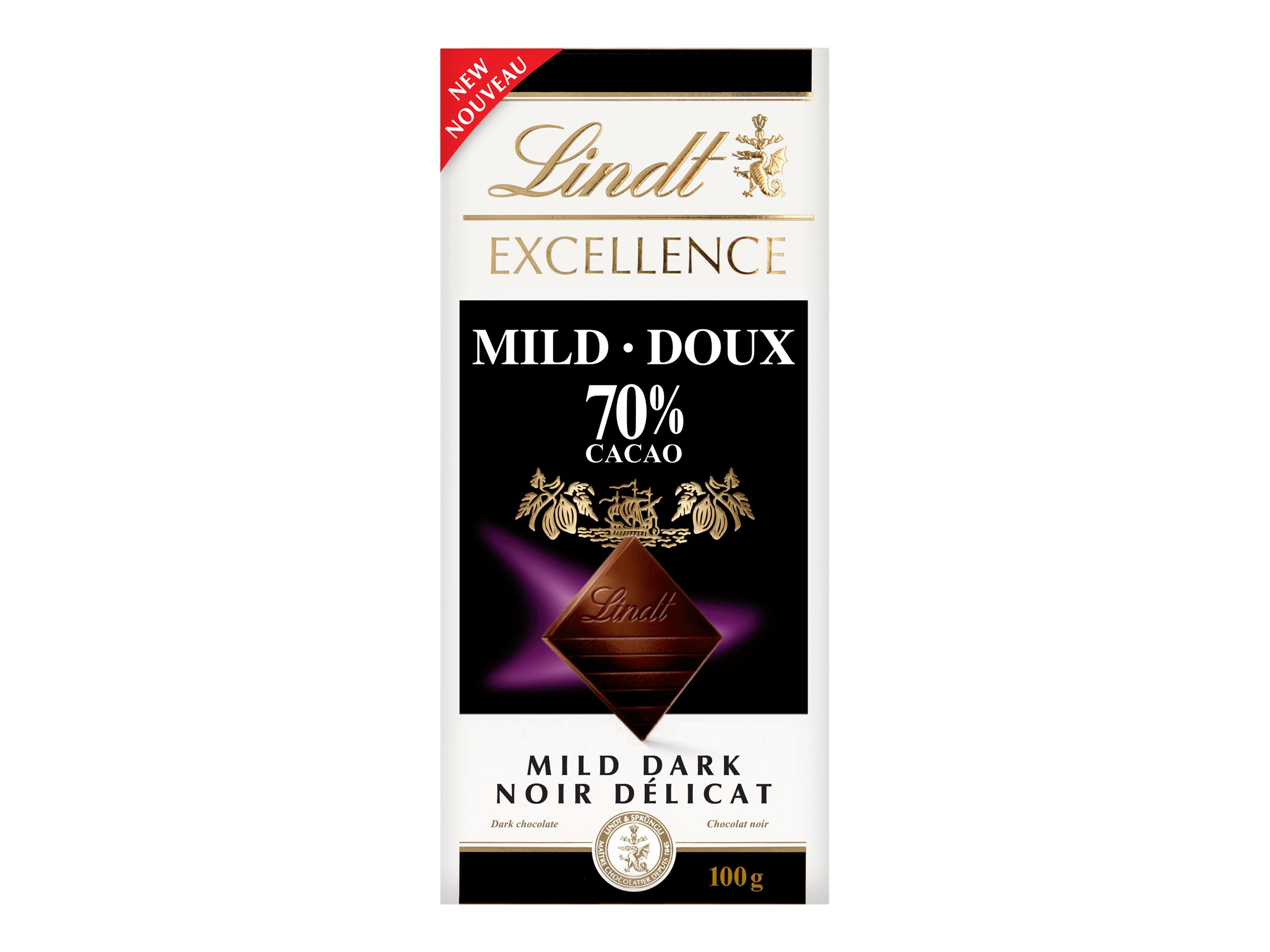 Lindt EXCELLENCE Mild 70% Cacao Dark Chocolate - 100g