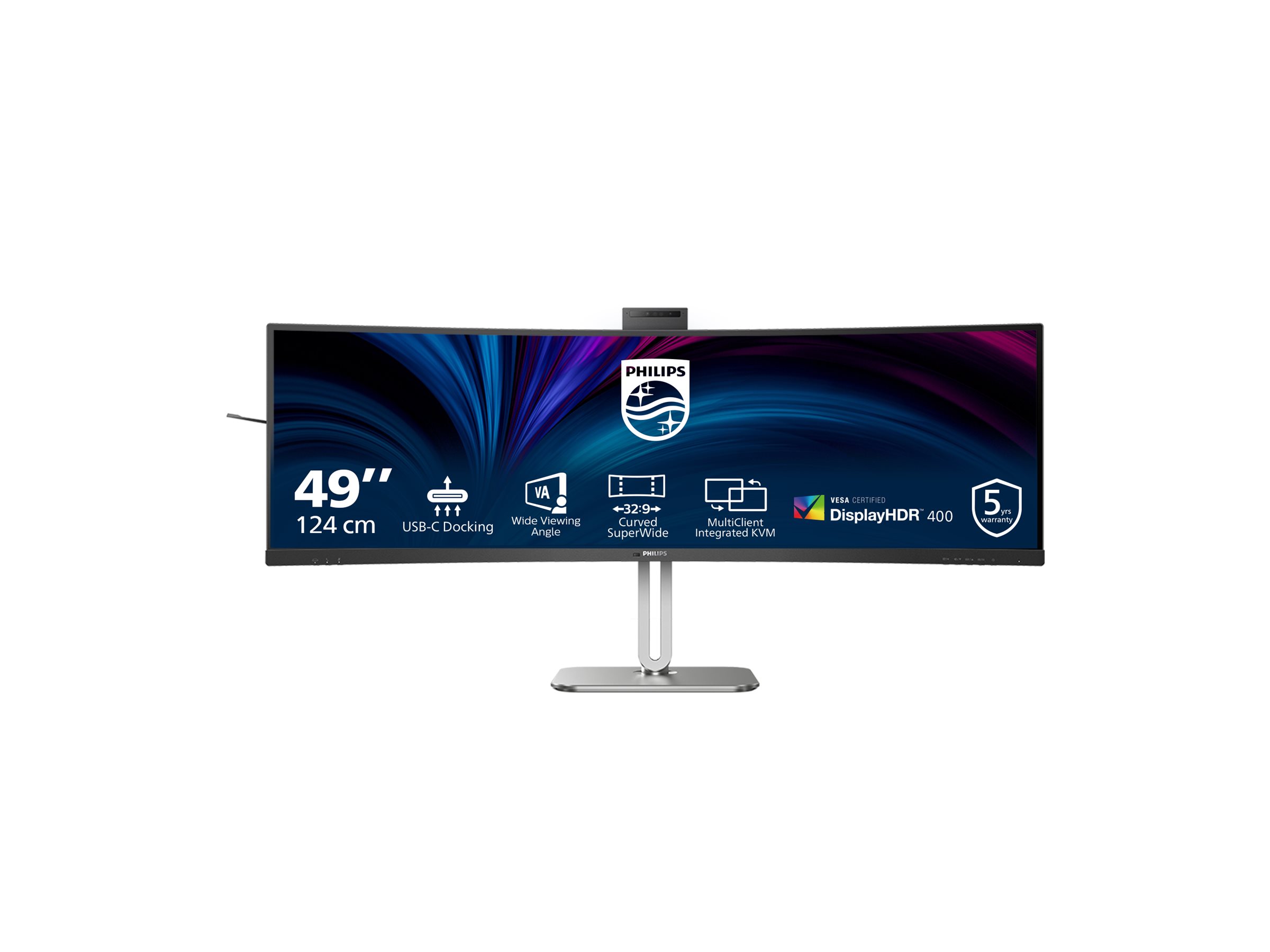 An image of Philips 49B2U5900CH - 5000 Series - LED monitor - curved - 49" - HDR