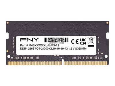 PNY - DDR4 - module - 16 GB - SO-DIMM 260-pin - 2666 MHz / PC4-21300 - unbuffered