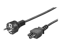 MicroConnect Strøm CEE 7/7 (male) - Strøm IEC 60320 C5 Sort 1m Strømkabel