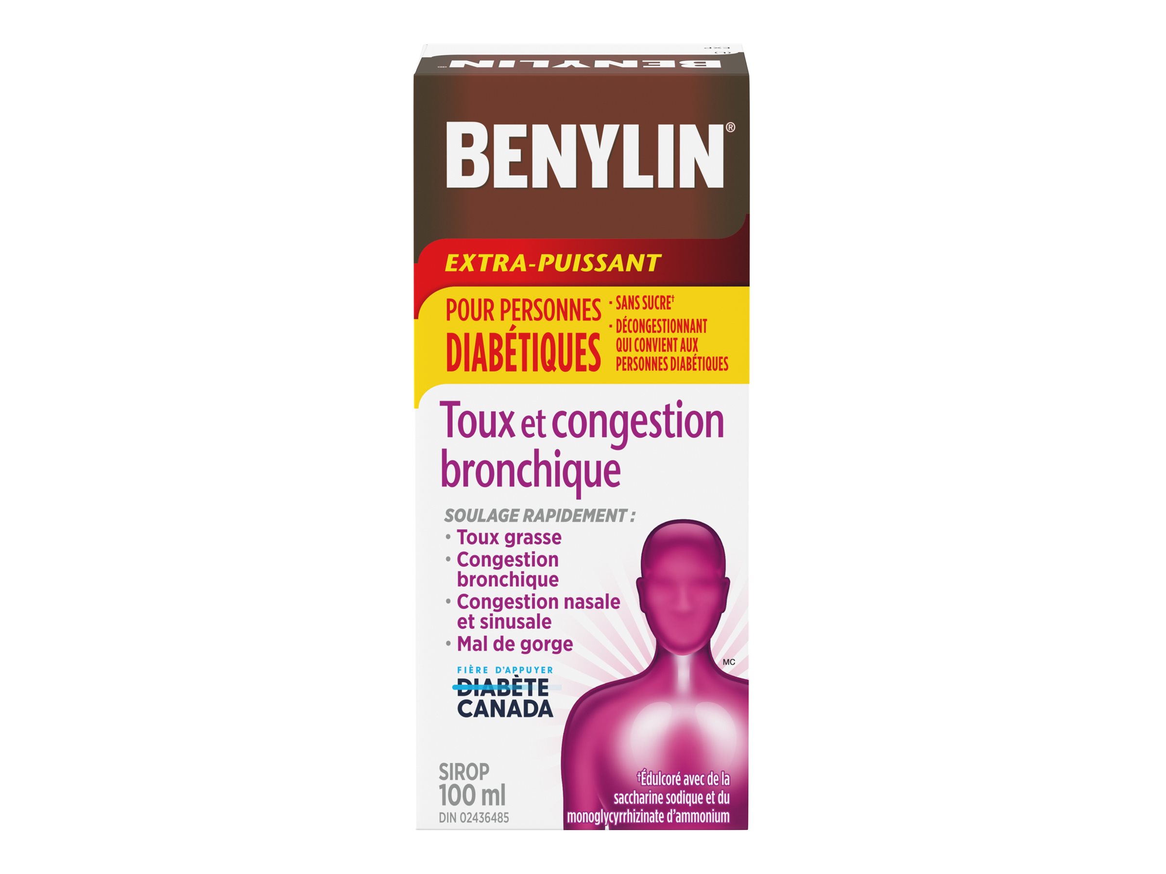 Benylin Extra Strength Cough & Chest Congestion Syrup for People with Diabetes - 100ml