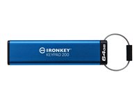 Kingston IronKey Keypad 200 64GB USB 3.2 Gen 1 Blå