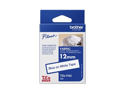 BRO 12MM FABRIC TAPE BLUE ON WHITE