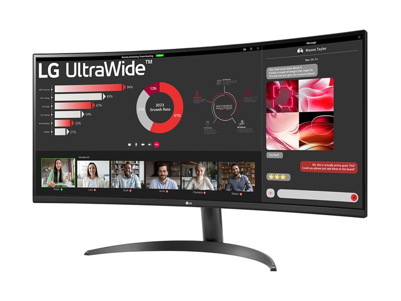 LG UltraWide 34WR50QK-B - cran LED - incurv - 34" - HDR