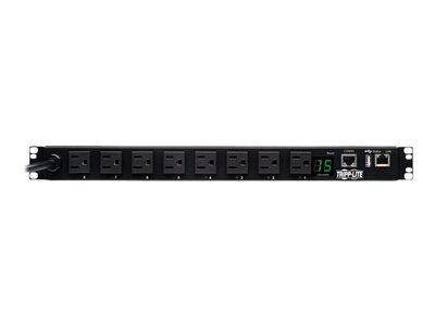 Tripp Lite 1.4kW Single-Phase Switched PDU, LX Platform Interface, 120V Outlets (8 5-15R), NEMA 5-15P, 12 ft. Cord, 1U Rack, TAA