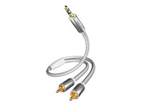 in-akustik Premium MP3 Audio Cable Audiokabel Sølv Hvid 5m