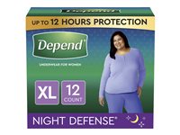 Depend Night Defense Incontinence Underwear for Women - Overnight Absorbency - Extra Large - 12 Count