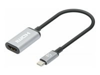 Manhattan USB-C to HDMI Cable, 4K@60Hz, 5 Gbps (USB 3.2 Gen1 aka USB 3.0), 15cm, Black, Male to Male, Three Year Warranty, Polybag