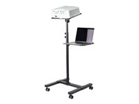 StarTech.com Mobile Projector and Laptop Stand/Cart, Heavy Duty Portable Projector Stand (2 Vented Shelves, hold 22lb/10kg each), Height Adjustable Rolling AV Presentation Cart Wheels - Lockable Casters Vogn med hjul Projektor / notebook