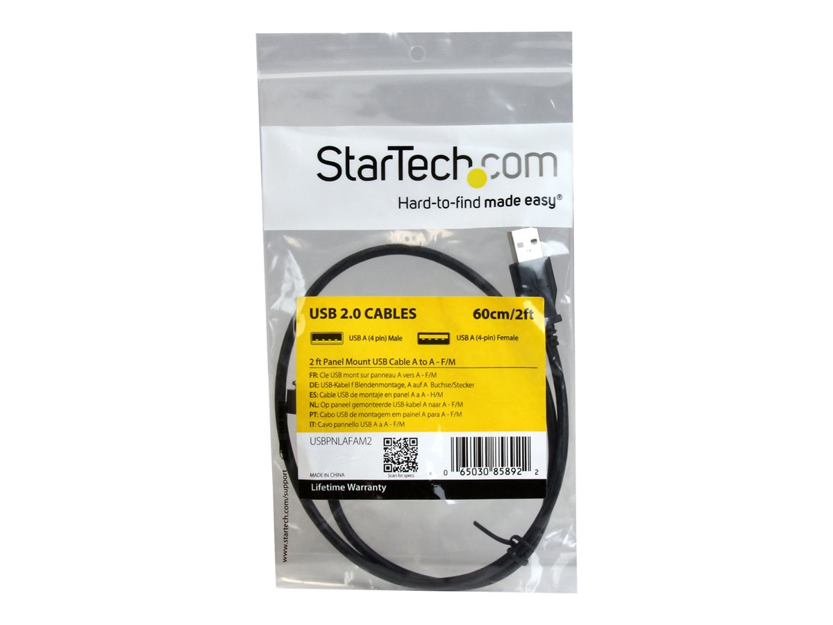 60 cm Panel Mount USB Cable A to A - F/M