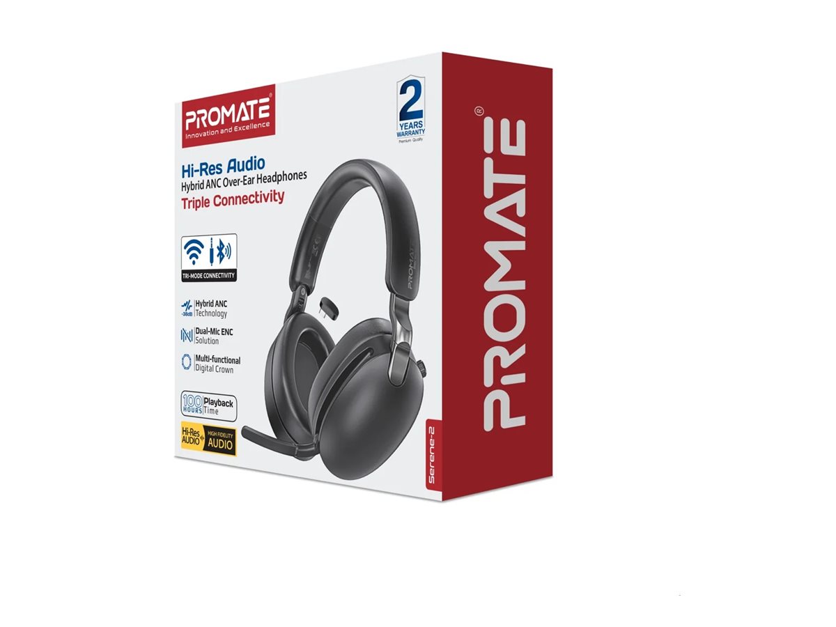 Promate Serene-2 headphones with mic Package view Right-angle 77900
