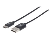 Manhattan USB 2.0 USB Type-C kabel 50cm Sort
