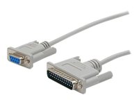 StarTech.com Câble null modem série croisé DB9 vers DB25 de 3 m - Cordon série DB9 vers DB25 - F/M - Gris