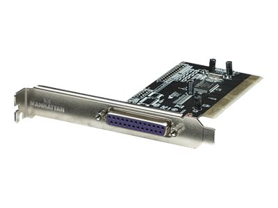 Manhattan PCI Card, 1x Parallel DB25 Port, 1.5 Mbps, low profile bracket included, Supports EPP/ECP/SPP modes and PCI IRQ sharing, Box