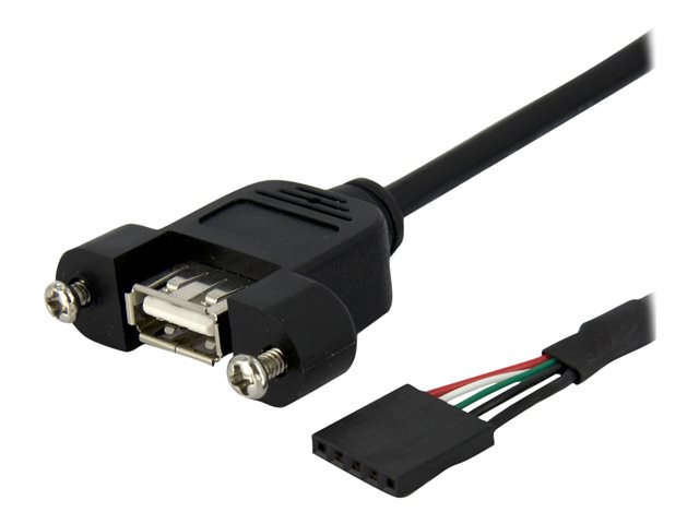 Image of StarTech.com 3 ft Panel Mount USB A to Motherboard Header Cable F/F - USB internal to external cable - 5 pin USB 2.0 header to USB - 90 cm
