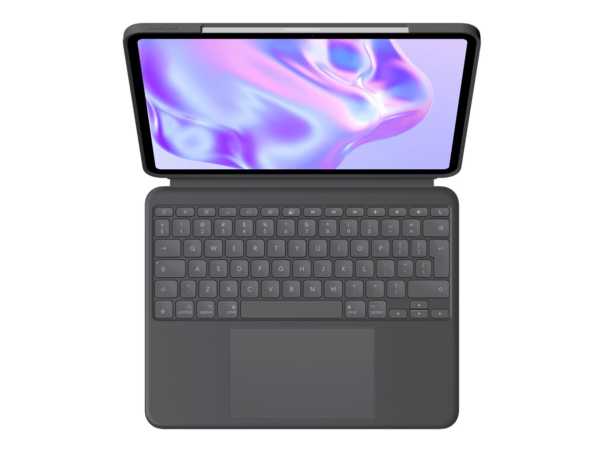 Logitech Combo Touch keyboard and folio case with trackpad QWERTY US International Product shot Left-angle 79751