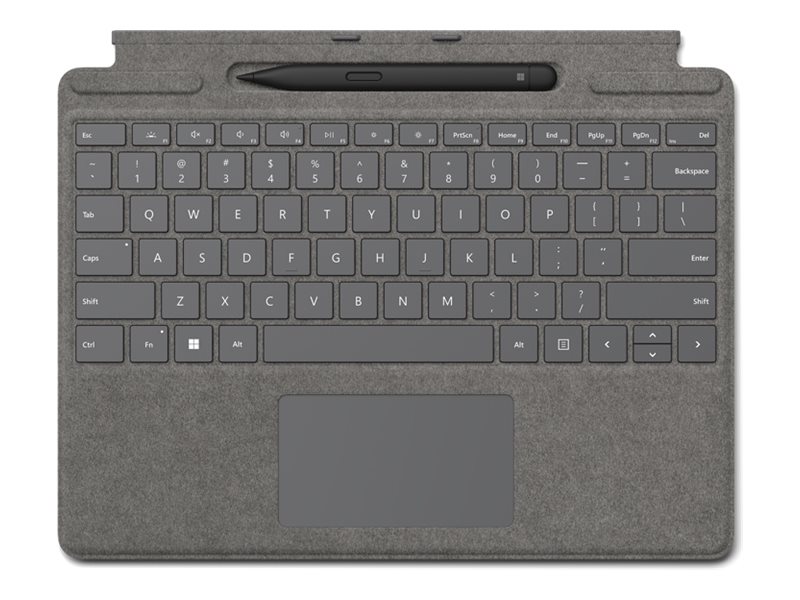 Microsoft Surface Pro Signature Keyboard - keyboard - with accelerometer, trackpad, Surface Slim Pen 2 storage and charging tray - QWERTY - UK - platinum - with Slim Pen 2 Input Device