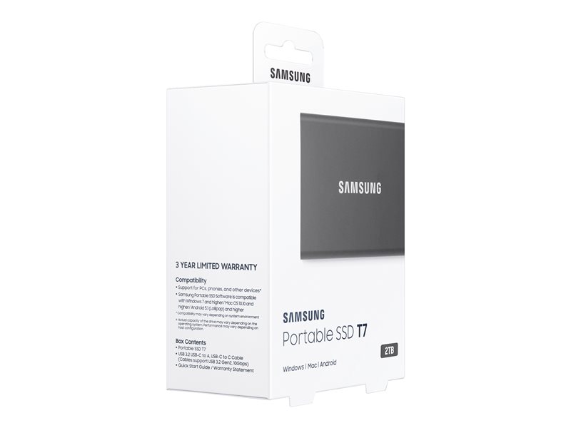 Samsung T7 MU-PC2T0T - SSD - 2 To - USB 3.2 Gen 2