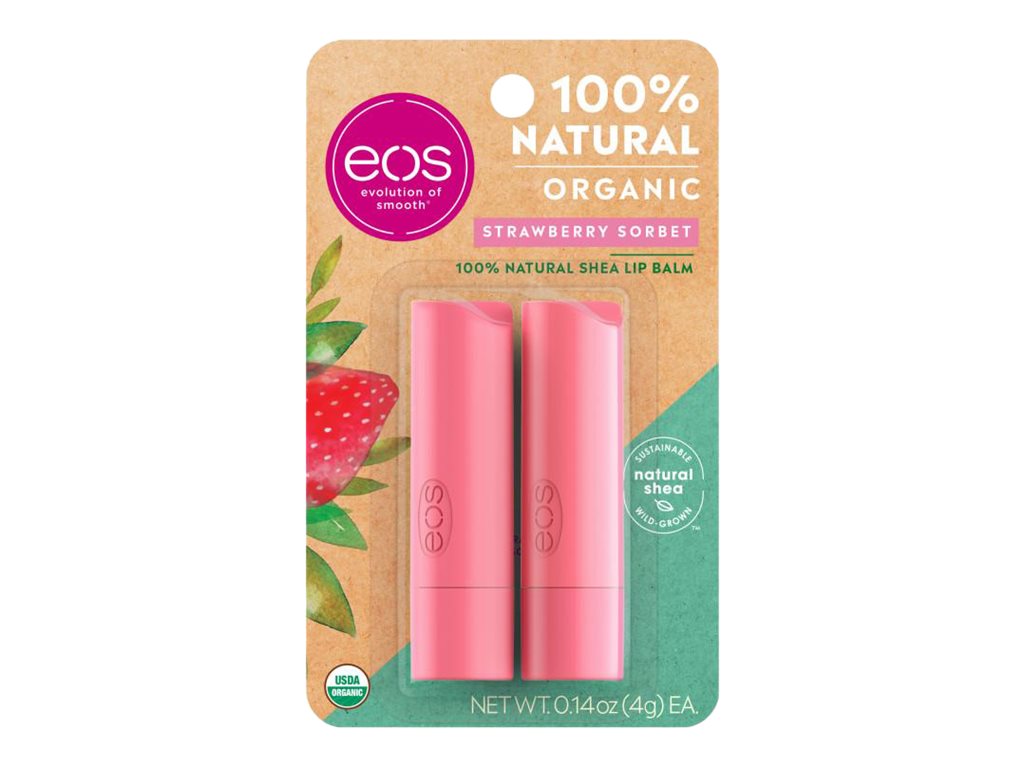 eos Lip Balm - Strawberry Sorbet - 2 x 4g