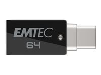 EMTEC Mobile & Go T260C 64GB USB 3.2 Gen 1 / USB-C Sort Sølv