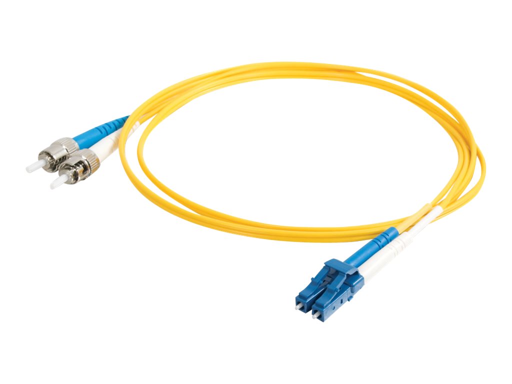 C2G 5m LC-ST 9/125 Duplex Single Mode OS2 Fiber Cable TAA - Yellow - 16ft - patch cable - TAA Compliant - 5 m - yellow