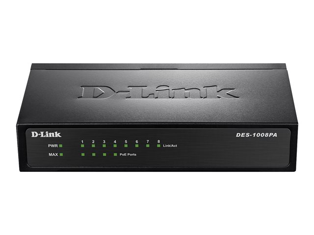 D-Link DES 1008PA - switch - 8 ports - unmanaged