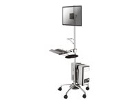 Neomounts FPMA-MOBILE1800 cart - for LCD display / keyboard / mouse / CPU - silver