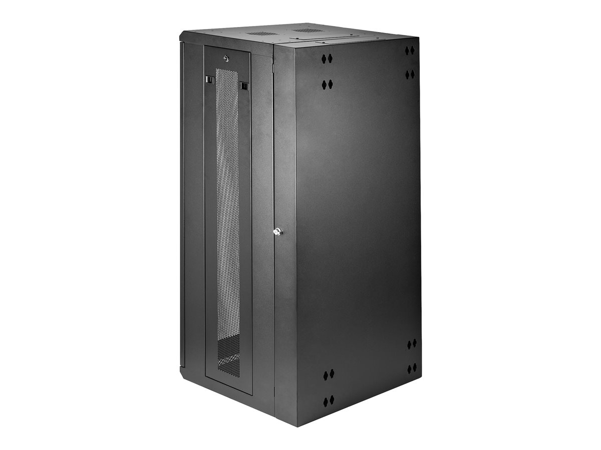 StarTech.com 26U 19" Wall Mount Network Cabinet, 16" Deep Hinged Locking IT Network Switch Depth Enclosure, Assembled Vented Computer Equipment Data Rack with Shelf & Flexible Side Panels - 26U Vented Cabinet (RK2620WALHM) - rozvaděčová skříň - 26U – foto 7