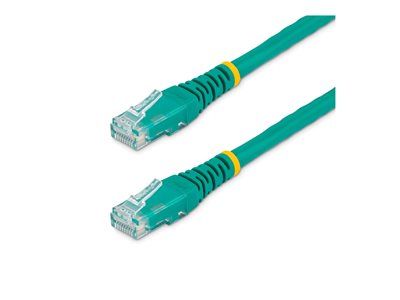 Startech 2ft CAT6 Ethernet Cable, 10 Gigabit Molded RJ45 650MHz 100W PoE Patch Cord, CAT 6 10GbE UTP Network Cable with Strain Relief, Green, Wiring is UL Certified/TIA